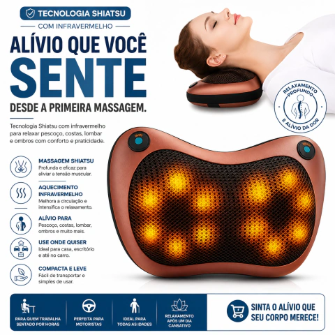 Almofada Massageadora Shiatsu Com Infravermelho